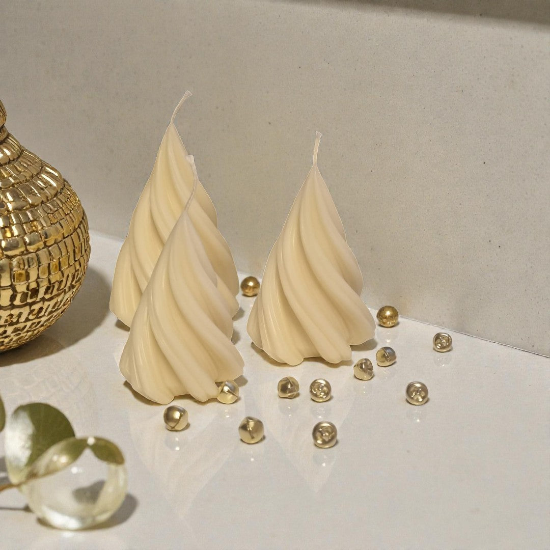 Winter Spiral Trio – Set of 3 Twisted Christmas Trees