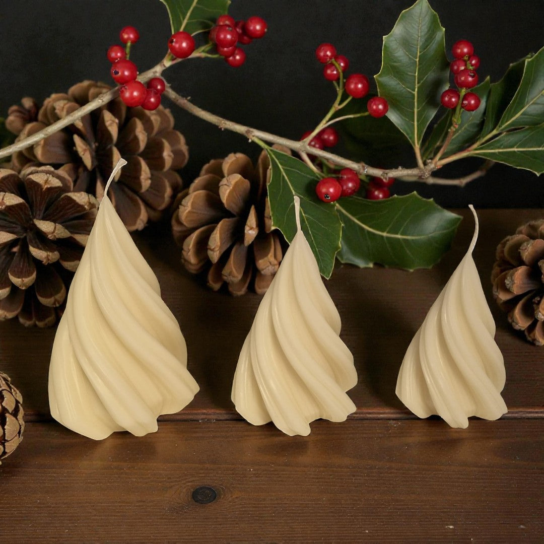 Winter Spiral Trio – Set of 3 Twisted Christmas Trees